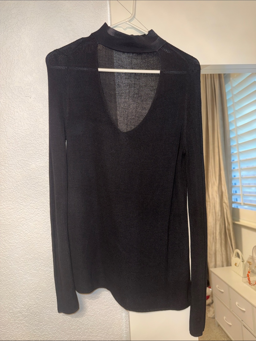 Olivaceous Black Mockneck Cutout Sweater